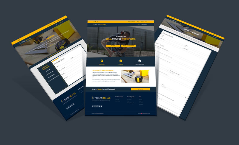 Trades Ireland website design by Stapolin